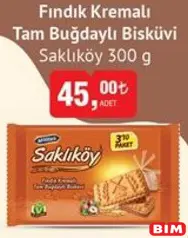 ÜLKER SAKLIKÖY FINDIK KREMALI TAM BUĞDAYLI BİSKÜVİ 300 G